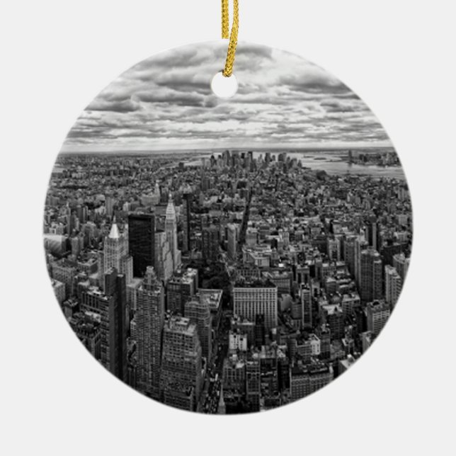 New York Skyline Ceramic Tree Decoration (Front)
