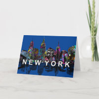 New York skyline in graffiti 