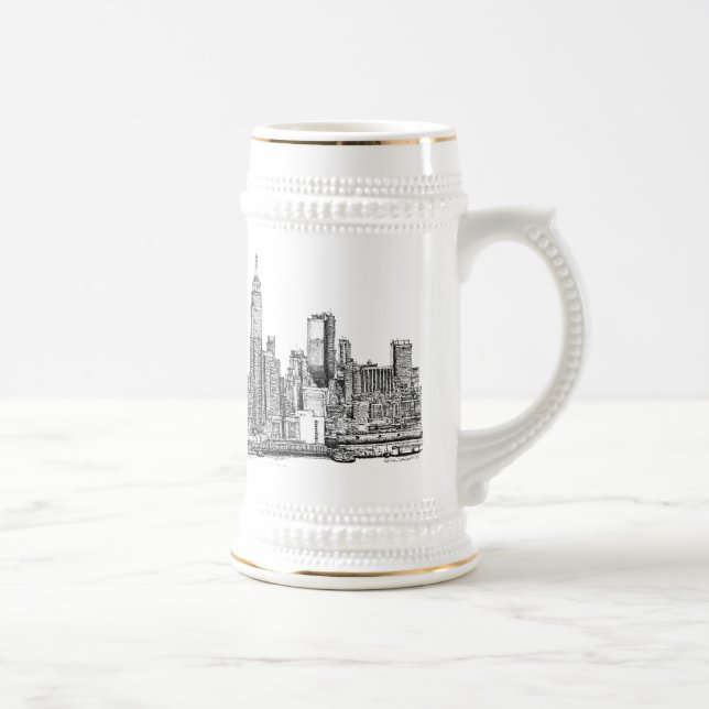 New York skyline ink beer stein (Right)