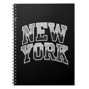 New York skyline integrated silhouette black Notebook