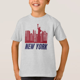 New York Skyline & Liberty Minimalist T-Shirt