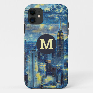 New York Skyline Monogram Van Gogh Starry Night Case-Mate iPhone Case