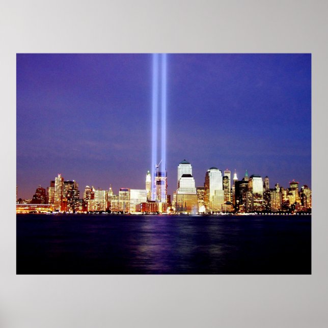 New York Skyline Night Lights Memorial Poster (Front)