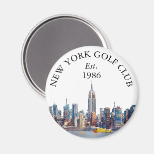 New York Skyline Personalised Golf Club Name Magnet