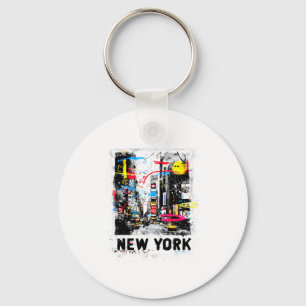 New york skyline punk grunge vintage retro graffit key ring