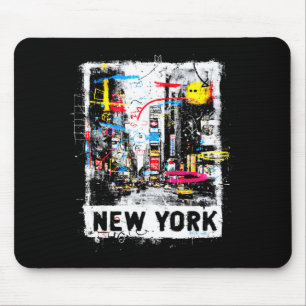 New york skyline punk grunge vintage retro graffit mouse pad
