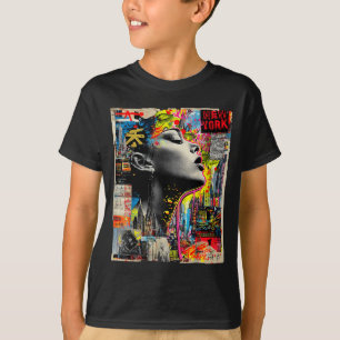 New york skyline punk grunge vintage retro graffit T-Shirt