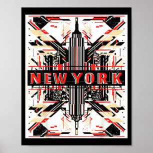 New York Skyline Punk Grunge Vintage Retro Poster