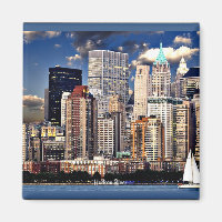 New York Skyline, Sailboat on the Hudson River
