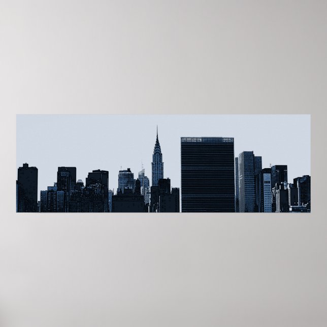 New York Skyline Silhouette Poster (Front)