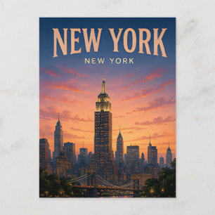 New York Skyline Travel Legacy Postcard