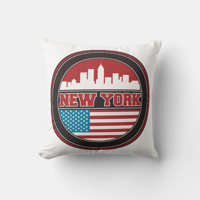 New York Skyline | United States Flag Cushion (Front)