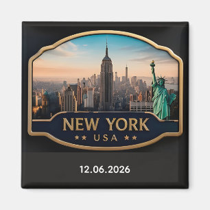 🧲 New York Skyline Vacation Memory From NYC 🗽 Magnet