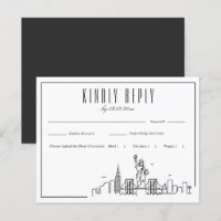 New York Skyline | Wedding RSVP + Meal Choice
