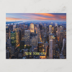 New York Skyscrapers at Dusk Postcard