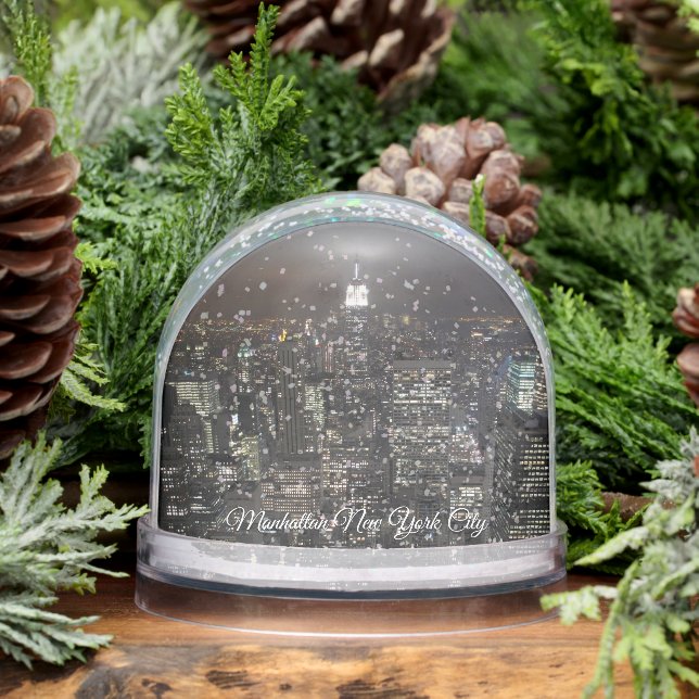New York Snow Globe Custom NYC Empire Snowglobe (Winter)