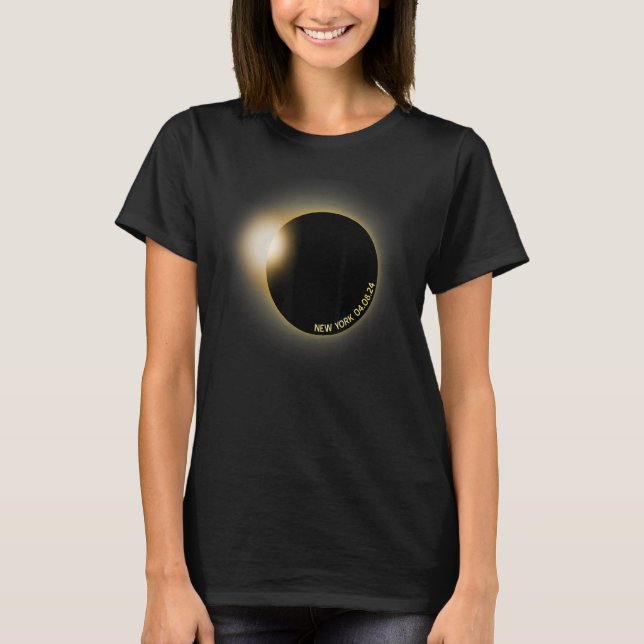 New York Solar Eclipse 2024 for Astronomy   T-Shirt (Front)