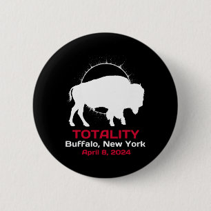 New York Solar Eclipse Totality April 8 2024 6 Cm Round Badge