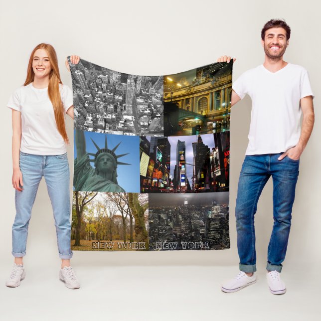 New York Souvenir Blanket NYC Sightseeing Blanket (In Situ)
