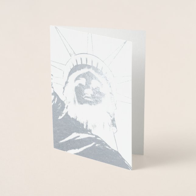 New York Souvenir Greeting Cards Custom Silver (Front)