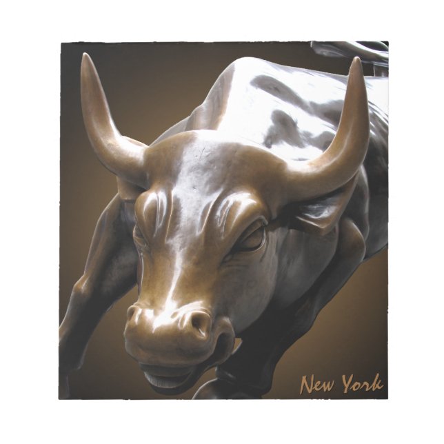 New York Souvenir Notepad Bull Statue Gifts (Front)