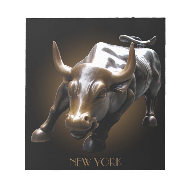 New York Souvenir Notepad Bull Statue Gifts (Front)