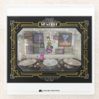 NEW YORK SPARKLE PICTURE 13 FRAME 6 WHITE GLASS COASTER