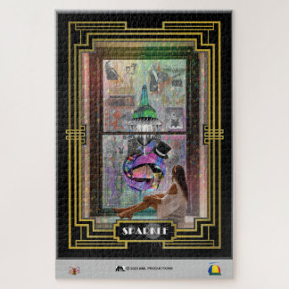 NEW YORK SPARKLE PICTURE 8 FRAME 2 WHITE JIGSAW PUZZLE