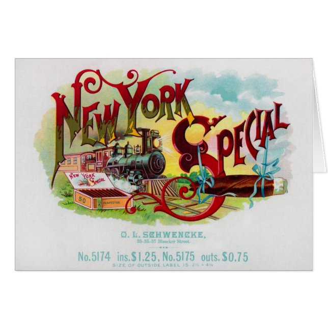 New York Special vintage cigar label (Front Horizontal)