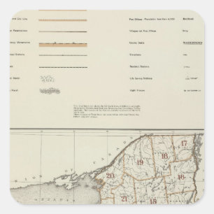 New York state atlas Square Sticker