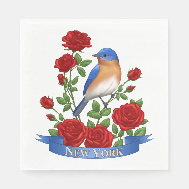 New York State Bird and Flower Napkin (Front)