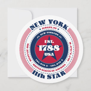 New York State Circular Typography Flat Card
