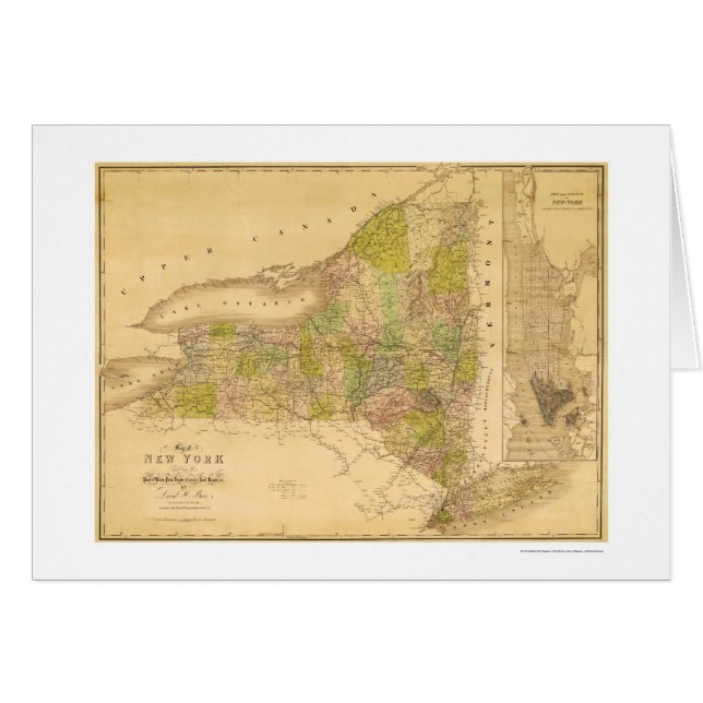 New York State Early Map 1839 (Front Horizontal)