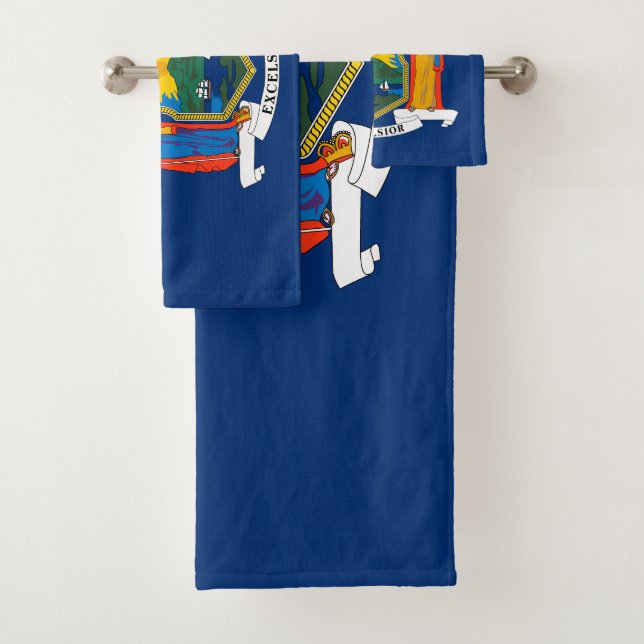 New York State Flag Bath Towel Set (Insitu)