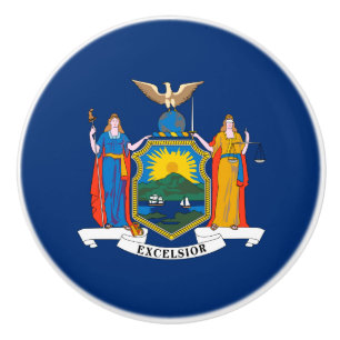 New York State Flag Ceramic Knob