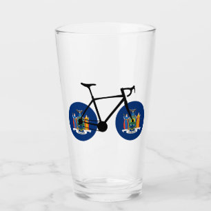 New York State Flag Cycling Glass