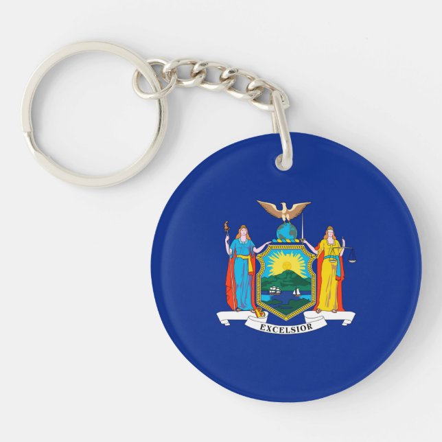New York State Flag Design Key Ring (Front)