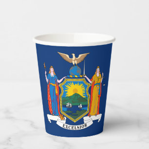 New York State Flag Paper Cups