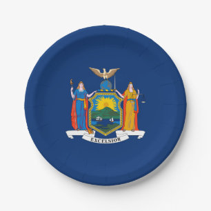 New York State Flag Paper Plate