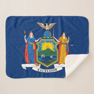New York State Flag Sherpa Blanket