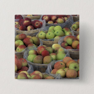 New York State Macintosh apples in baskets 15 Cm Square Badge