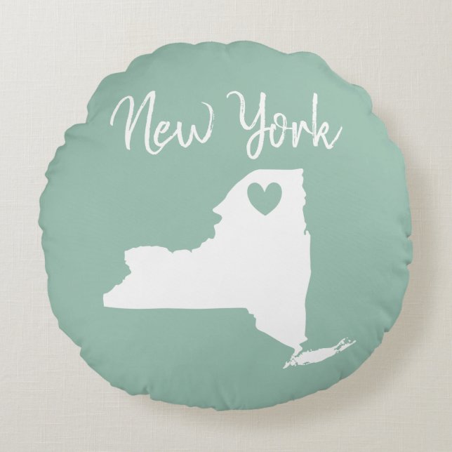 New York  state map love home Throw Pillow (Front)