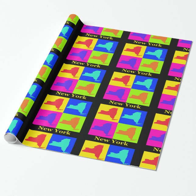 New York State Map Wrapping Paper (Unrolled)