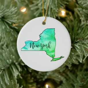 New York State Painting Illustration Ornament