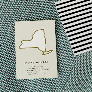 New York State We've Moved Chic Hand-Drawn Moving Announcement