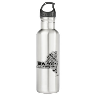 New York State Word Cloud 710 Ml Water Bottle