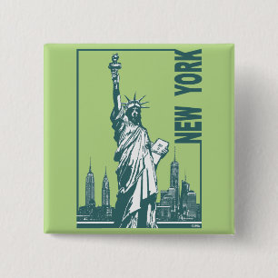 New York-Statue of Liberty 15 Cm Square Badge