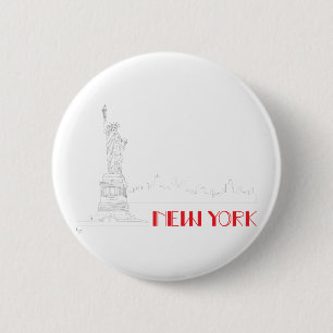 New-York, Statue-of-Liberty Cool 6 Cm Round Badge