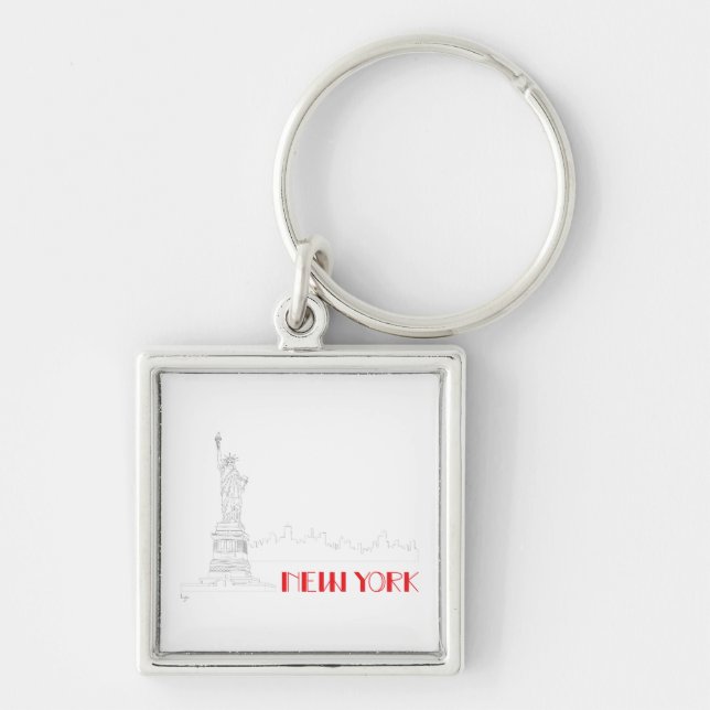 New-York, Statue-of-Liberty Cool Key Ring (Front)