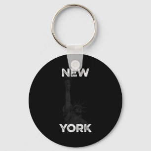 New York Statue Of Liberty Halftone Effect Key Ring